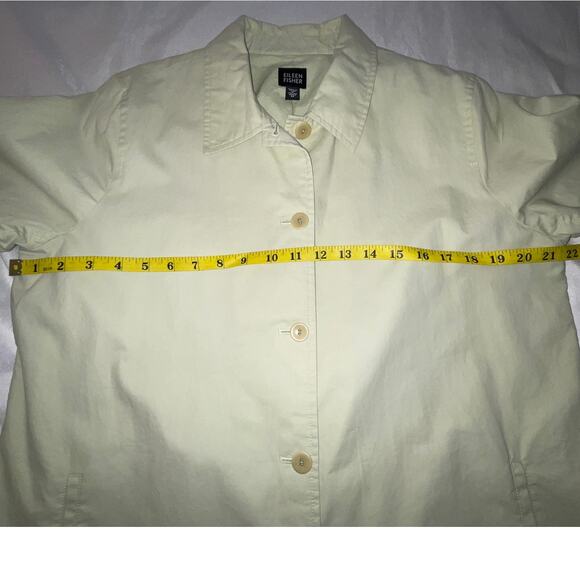 EILEEN FISHER Cotton Twill Coat in a Soft Green - Size M - Unique Duster Coat - Picture 6 of 11